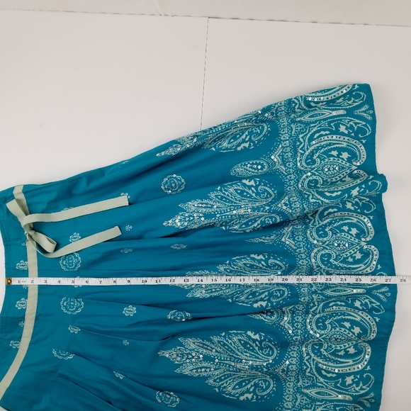 Cotton Express skirt with ribbon and sequins sz M - Picture 7 of 7